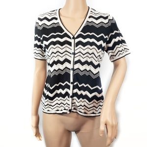 LOFT • V-neck Chevron Cardigan size large petite